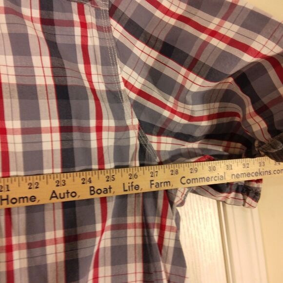 Legend One shirt mens 3XL XXXL plaid multicolor short sleeve button cotton - Picture 4 of 7